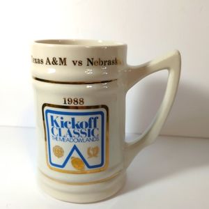 1988 Kickoff Classic Meadowlands Stein Mug Texas A&M VS Nebraska #7 of 600 Vtg